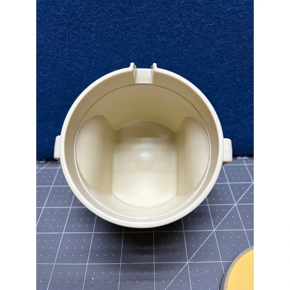 Tupperware Sugar Bowl Creamer Yellow 1415 8 Dual Handle Retro Kitchenware